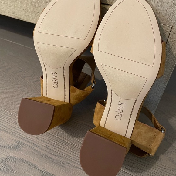 SARTO By Franco Sarto Womens Olivia Tan Ankle Strap Heels - Picture 5 of 11